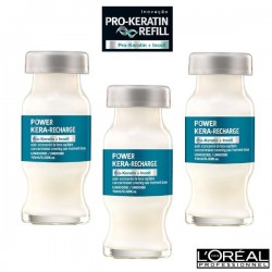 امبول لوريال بالكيراتين للشعر المتضرر من الصبغات Keratin Power Kera-Recharge Pro-Keratin Expert Serie Hair Treatment Dose 10ml 